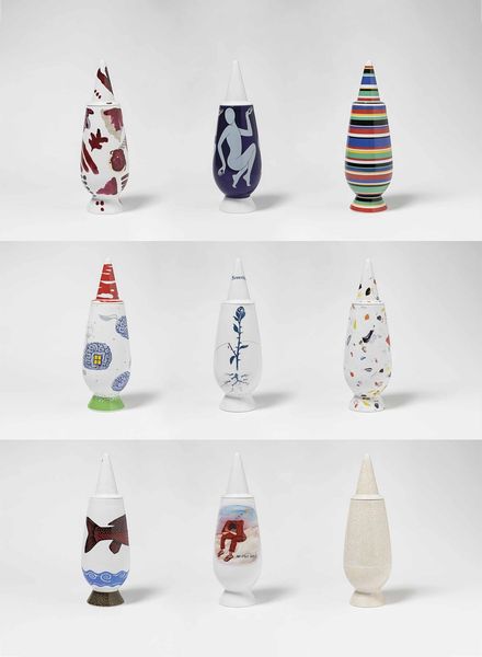 Alessandro Mendini per Alessi : Dieci vasi in ceramica smaltata<BR>  - Asta Fine Design - Associazione Nazionale - Case d'Asta italiane