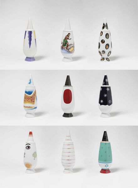 Alessandro Mendini per Alessi : Dieci vasi in ceramica smaltata  - Asta Fine Design - Associazione Nazionale - Case d'Asta italiane