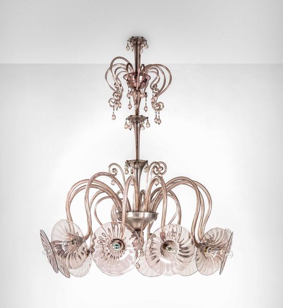 Napoleone Martinuzzi : Grande lampada a sospensione  - Asta Fine Design - Associazione Nazionale - Case d'Asta italiane