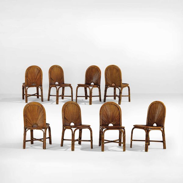 Gabriella Crespi : Otto sedie mod. Rising Sun  - Asta Fine Design - Associazione Nazionale - Case d'Asta italiane