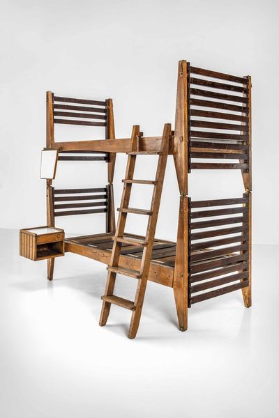 CARLO MOLLINO : Set di due letti impilabili a castello e scaletta  - Asta Fine Design - Associazione Nazionale - Case d'Asta italiane