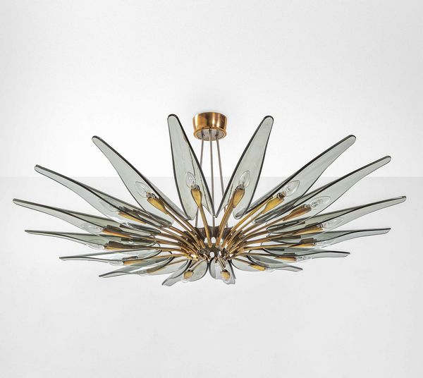MAX INGRAND : Lampada a sospensione Dahlia mod. 1563  - Asta Fine Design - Associazione Nazionale - Case d'Asta italiane
