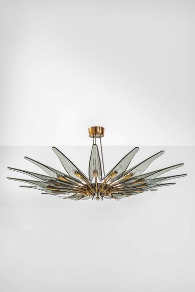 MAX INGRAND : Lampada a sospensione Dahlia mod. 1563  - Asta Fine Design - Associazione Nazionale - Case d'Asta italiane