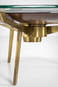 MAX INGRAND : Raro tavolo basso mod.1994 con portafiori centrale  - Asta Fine Design - Associazione Nazionale - Case d'Asta italiane