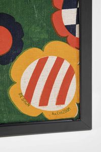 Andrea Branzi Archizoom Associati : Prototipo di tessuto decorativo in lino  - Asta Fine Design - Associazione Nazionale - Case d'Asta italiane