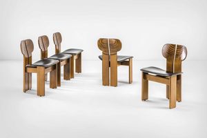 AFRA E TOBIA SCARPA : Cinque sedie mod. Africa della serie Artona  - Asta Fine Design - Associazione Nazionale - Case d'Asta italiane