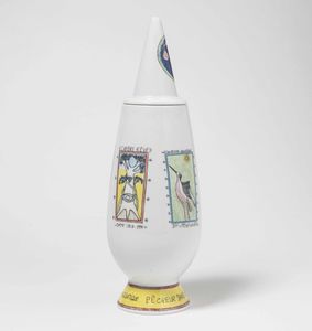 Alessandro Mendini per Alessi - Dieci vasi in ceramica smaltata<BR>
