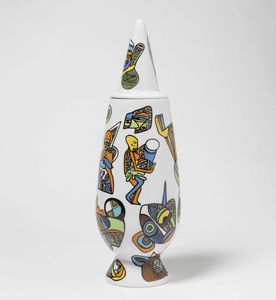 Alessandro Mendini per Alessi - Dieci vasi in ceramica smaltata