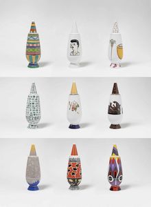 Alessandro Mendini per Alessi : Dieci vasi in ceramica smaltata  - Asta Fine Design - Associazione Nazionale - Case d'Asta italiane
