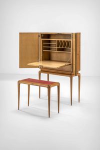 GIO PONTI : Mobile scrittoio a ribalta con panchetta.  - Asta Fine Design - Associazione Nazionale - Case d'Asta italiane