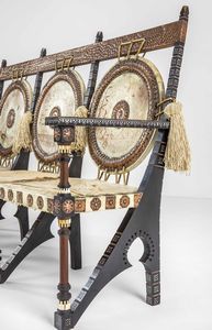 CARLO BUGATTI : Divano a tre posti  - Asta Fine Design - Associazione Nazionale - Case d'Asta italiane