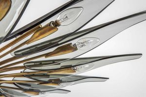 MAX INGRAND : Lampada a sospensione Dahlia mod. 1563  - Asta Fine Design - Associazione Nazionale - Case d'Asta italiane