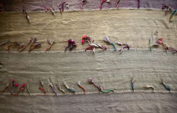 Tessuto Mongolia o Tibet, inizio XX secolo  - Asta ECLECTICA, the home of designer Nicol Castellini Baldissera - Associazione Nazionale - Case d'Asta italiane