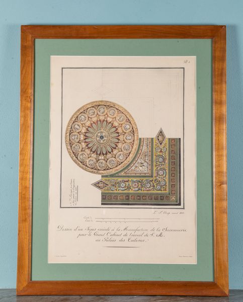 Berthaud Frres Disegno per un tappeto della manifattura della Savonnerie  - Asta ECLECTICA, the home of designer Nicol Castellini Baldissera - Associazione Nazionale - Case d'Asta italiane