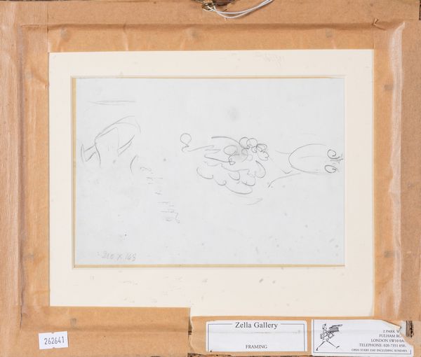 Giorgio de Chirico : Due case collegate da raggi con una statua giacente  - Asta ECLECTICA, the home of designer Nicol Castellini Baldissera - Associazione Nazionale - Case d'Asta italiane