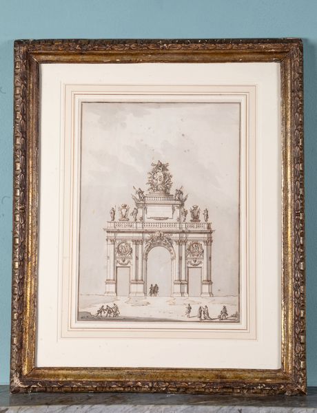 Paolo Posi : Studio per arco trionfale dedicato a Papa Clemente XVIII  - Asta ECLECTICA, the home of designer Nicol� Castellini Baldissera - Associazione Nazionale - Case d'Asta italiane
