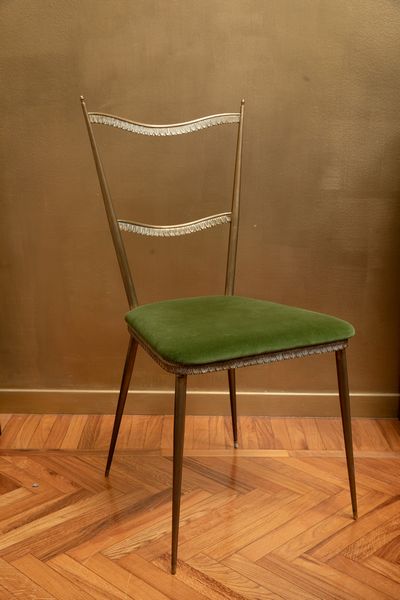 Sei sedie con struttura in ottone e metallo  - Asta ECLECTICA, the home of designer Nicol Castellini Baldissera - Associazione Nazionale - Case d'Asta italiane