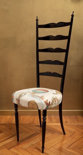 Coppia di sedie stile chiavarine rivestite con tessuto Pierre Frey  - Asta ECLECTICA, the home of designer Nicol Castellini Baldissera - Associazione Nazionale - Case d'Asta italiane