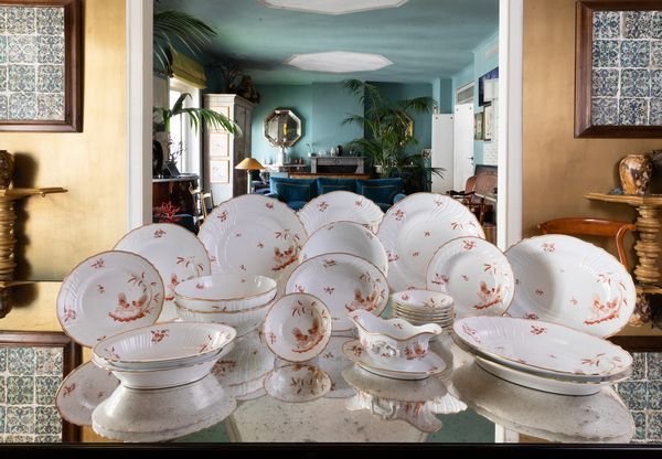 Servizio da tavola �a galli rossi�<BR>Doccia, Manifattura Richard Ginori, seconda met� del XX secolo  - Asta ECLECTICA, the home of designer Nicol� Castellini Baldissera - Associazione Nazionale - Case d'Asta italiane