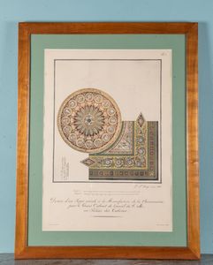 Berthaud Frres Disegno per un tappeto della manifattura della Savonnerie  - Asta ECLECTICA, the home of designer Nicol Castellini Baldissera - Associazione Nazionale - Case d'Asta italiane