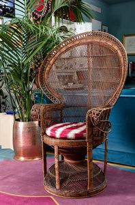 Poltrona Pavone in rattan. XX secolo  - Asta ECLECTICA, the home of designer Nicol� Castellini Baldissera - Associazione Nazionale - Case d'Asta italiane