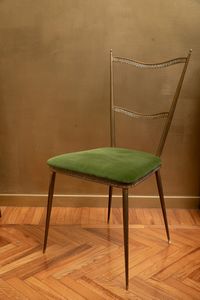 Sei sedie con struttura in ottone e metallo  - Asta ECLECTICA, the home of designer Nicol Castellini Baldissera - Associazione Nazionale - Case d'Asta italiane