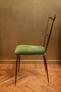 Sei sedie con struttura in ottone e metallo  - Asta ECLECTICA, the home of designer Nicol Castellini Baldissera - Associazione Nazionale - Case d'Asta italiane