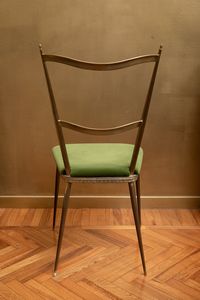 Sei sedie con struttura in ottone e metallo  - Asta ECLECTICA, the home of designer Nicol Castellini Baldissera - Associazione Nazionale - Case d'Asta italiane