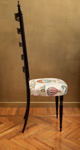 Coppia di sedie stile chiavarine rivestite con tessuto Pierre Frey  - Asta ECLECTICA, the home of designer Nicol Castellini Baldissera - Associazione Nazionale - Case d'Asta italiane