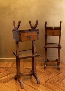 Coppia di tavolini in legno, elementi antichi  - Asta ECLECTICA, the home of designer Nicol Castellini Baldissera - Associazione Nazionale - Case d'Asta italiane