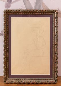 Marcello Dudovich - Senza titolo (Figura con cappello)