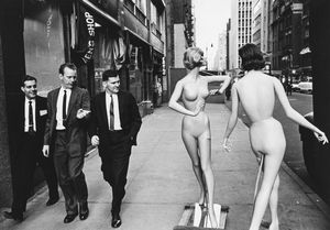 ,Ken Heyman - Men walking past mannequins, Madison Avenue, New York City