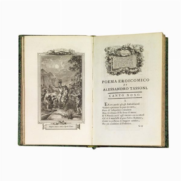 (Illustrati 700)   TASSONI, Alessandro.   La secchia rapita poema eroicomico.   In Parigi, appresso Lorenzo Prault e Pietro Durand, 1766.  - Asta Libri, manoscritti e autografi - Associazione Nazionale - Case d'Asta italiane