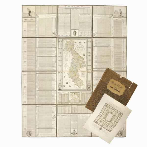 (Roma)   VALENTI, Francesco - RICCARDI, Lodovico.   Nuova Carta Geografica dello Stato Pontificio  . 1824.  - Asta Libri, manoscritti e autografi - Associazione Nazionale - Case d'Asta italiane