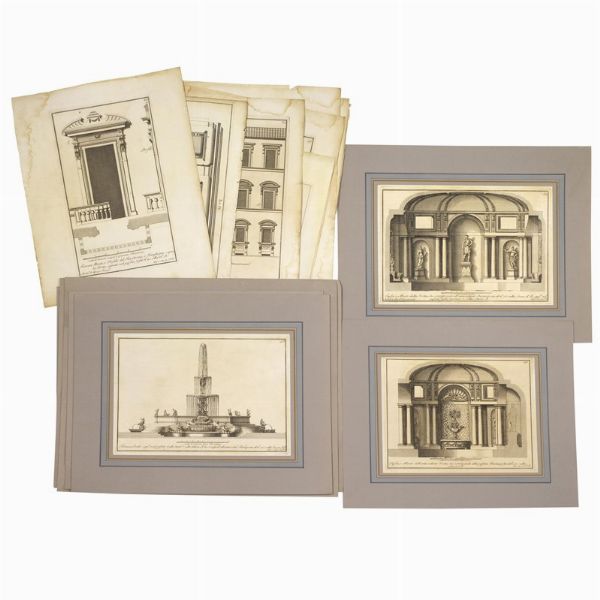 (Firenze)   Lotto di 20 incisioni calcografiche di vario formato a carattere architettonico dedicate a palazzi fiorentini. XVIII secolo.  - Asta Libri, manoscritti e autografi - Associazione Nazionale - Case d'Asta italiane