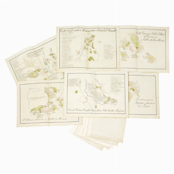 (Toscana)   Lotto comprendente 12 cabrei. Toscana, prima met&agrave; del XIX secolo.  - Asta Libri, manoscritti e autografi - Associazione Nazionale - Case d'Asta italiane