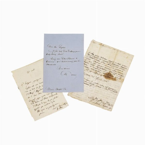 Lotto di 3 lettere autografe firmate.  - Asta Libri, manoscritti e autografi - Associazione Nazionale - Case d'Asta italiane