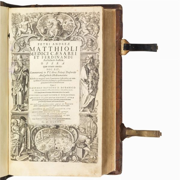 (Botanica - Illustrati 500)   MATTIOLI, Pietro Andrea.   Opera qu&aelig; extant omnia  . [Francoforte], officina Nicolai Bass&aelig;i, 1598.  - Asta Libri, manoscritti e autografi - Associazione Nazionale - Case d'Asta italiane