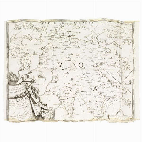 (Grecia - Illustrati 600)   (ALBRIZZI, Girolamo).   Esatta notitia del Peloponneso volgarmente penisola della Morea […] & acquisti fatti dalla serenissima republica di Venetia, dall&rsquo;anno 1684 sino al d&igrave; presente.   In Venetia, per Girolamo Albrizzi, 1687.  - Asta Libri, manoscritti e autografi - Associazione Nazionale - Case d'Asta italiane