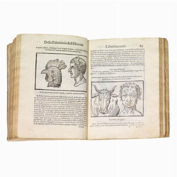 (Fisiognomica - Illustrati 600)   DELLA PORTA, Giovan Battista.   Della fisonomia dell&rsquo;huomo del sig. Gio. Battista della Porta napolitano. Libri sei.   In Padoua, per Pietro Paolo Tozzi nella stamparia del Pasquati, 1613.  - Asta Libri, manoscritti e autografi - Associazione Nazionale - Case d'Asta italiane