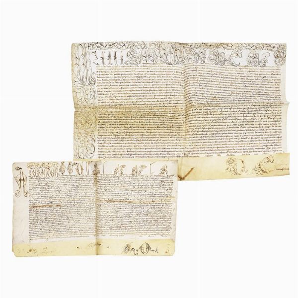 Lotto di 2 pergamene. Roma, 1657 e 1675.  - Asta Libri, manoscritti e autografi - Associazione Nazionale - Case d'Asta italiane