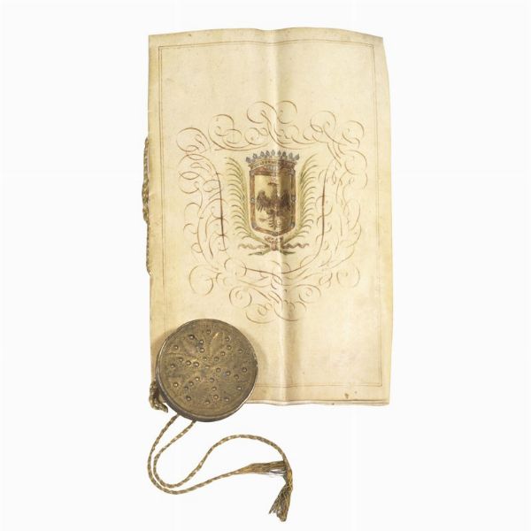 (Savoia)   Vittorio Amedeo II di Savoia (1666-1732) investe Giuseppe Francesco Grosso dei feudi di Chiano e di Brusolo, 1662-1680.  - Asta Libri, manoscritti e autografi - Associazione Nazionale - Case d'Asta italiane