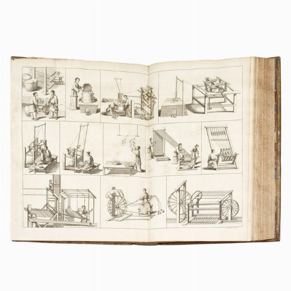 (Cina - Illustrati 700)   DU HALDE, Jean Baptiste.   Description geographique historique, chronologique, politique, et physique de l&rsquo;empire de la Chine et de la Tartarie chinoise, enrichie des cartes generales et particulieres […] du Thibet, & de la Cor&eacute;e, & orn&eacute;e d&rsquo;un grand nombre de figures & de vignettes grav&eacute;e en taille-douce. Tome premier [-quatrieme].   A Paris, chez P. G. Le Mercier, 1735.  - Asta Libri, manoscritti e autografi - Associazione Nazionale - Case d'Asta italiane