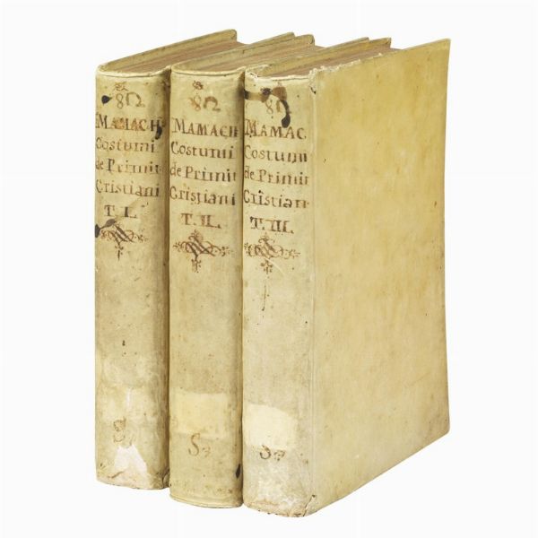 (Tortura - Illustrati 700)   MAMACHI, Tommaso Maria.   De&rsquo; costumi de&rsquo; primitivi cristiani libri tre  .   Tomo 1. [-3.].   In Roma, eredi di Gio. Lorenzo Barbiellini, 1753-1754.  - Asta Libri, manoscritti e autografi - Associazione Nazionale - Case d'Asta italiane