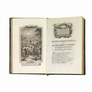 (Illustrati 700)   TASSONI, Alessandro.   La secchia rapita poema eroicomico.   In Parigi, appresso Lorenzo Prault e Pietro Durand, 1766.  - Asta Libri, manoscritti e autografi - Associazione Nazionale - Case d'Asta italiane