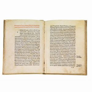 (Bologna)   BURZIO, Nicol&ograve;.   Bononia illustrata  . (Bononiae, ex officina Platonis de Benedictis, 1494).  - Asta Libri, manoscritti e autografi - Associazione Nazionale - Case d'Asta italiane