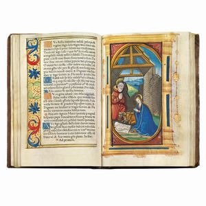 (Libro d�ore - Illustrati 500) Hore diuine virginis Marie secundum vsum Romanum cum alijs multis folio sequenti notatis vna cum figuris Apocalipsis & destructio Hierusalem & multis figuris, Biblie insertis. (Parisius nouiter īpressum p[er] Germano Hardouyn Librario. Cōmorante inter duas portas Palatij ad intersignium sancte margarete. Anno d�i. M.ccccc.xxxiij). [1533].  - Asta Libri, manoscritti e autografi - Associazione Nazionale - Case d'Asta italiane