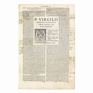 (Classici - Illustrati 500)   VERGILIUS.   Opera  . Venetijs, apud Iuntas, 1542.  - Asta Libri, manoscritti e autografi - Associazione Nazionale - Case d'Asta italiane