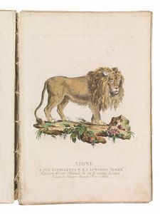 (Storia naturale - Illustrati 700)   Alessandri, Innocente - Scattaglia, Pietro.   Animali quadrupedi dal naturale dissegnati, incisi, e miniati con i lor veri colori da Innocente Alessandri, e Pietro Scattaglia. Parte prima [-quarta].     In Venezia, all&rsquo;insegna della B. Vergine della pace sopra il ponte di Rialto, 1771-1775.  - Asta Libri, manoscritti e autografi - Associazione Nazionale - Case d'Asta italiane