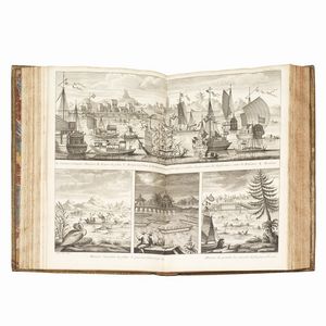 (Cina - Illustrati 700)   DU HALDE, Jean Baptiste.   Description geographique historique, chronologique, politique, et physique de l&rsquo;empire de la Chine et de la Tartarie chinoise, enrichie des cartes generales et particulieres […] du Thibet, & de la Cor&eacute;e, & orn&eacute;e d&rsquo;un grand nombre de figures & de vignettes grav&eacute;e en taille-douce. Tome premier [-quatrieme].   A Paris, chez P. G. Le Mercier, 1735.  - Asta Libri, manoscritti e autografi - Associazione Nazionale - Case d'Asta italiane